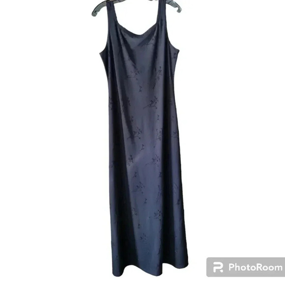 Terra Nostra black  slinky maxi dress from 90s - Picture 5 of 6